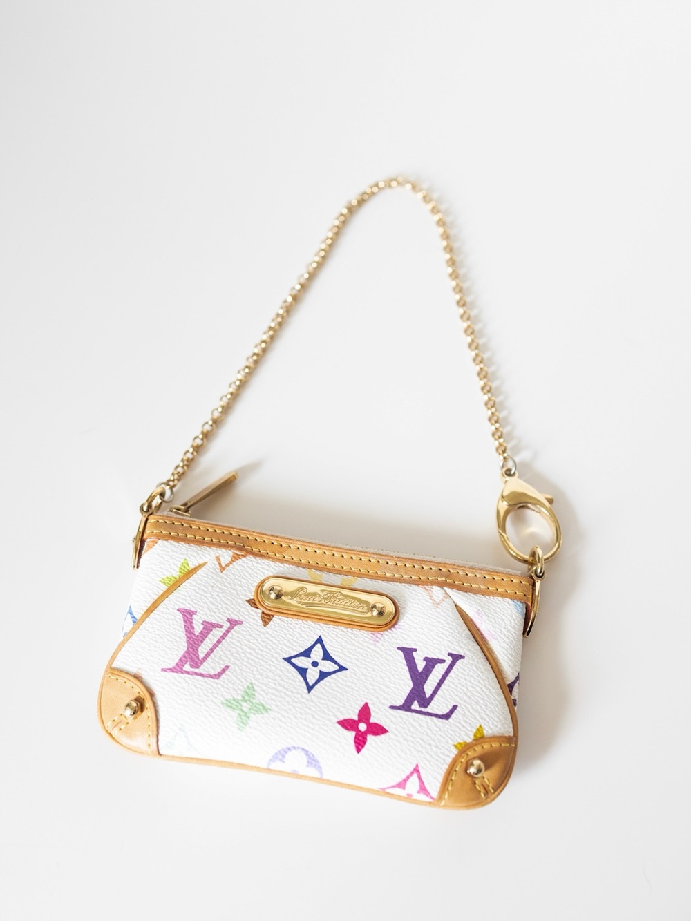 Louis Vuitton Multicolor vintage Murakami Monogram White Mini Pochette - Picture 2 of 12